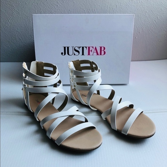 JUSTFAB, EUC, WHITE STRAPPY SANDALS - Picture 3 of 8
